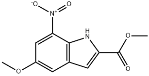 5-甲氧基-7-硝基-吲哚-2-羧酸甲酯 结构式