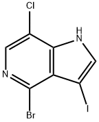 4-溴-7-氯-3-碘-1H-吡咯并[3,2-C]吡啶,1000341-91-2,结构式