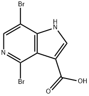 4,7-二溴-1H-吡咯并[3,2-C]吡啶-3-羧酸, 1000341-97-8, 结构式