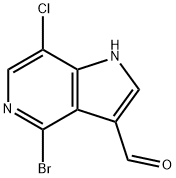 4 - 溴-7 - 氯-5 - 氮杂吲哚-3 - 甲醛, 1000341-99-0, 结构式