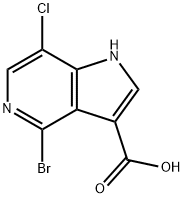 4-BROMO-7-CHLORO-5-AZAINDOLE-3-CARBOXYLIC ACID 化学構造式