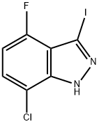 7-CHLORO-4-FLUORO-3-IODO (1H)INDAZOLE Struktur