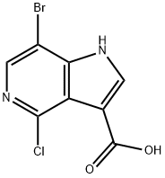 7-溴-4-氯-1H-吡咯并[3,2-C]吡啶-3-羧酸,1000342-13-1,结构式