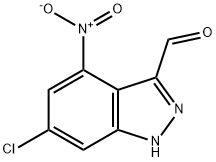 6-CHLORO-4-NITRO-3- (1H)INDAZOLE CARBOALDEHYDE,1000342-42-6,结构式