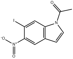 1-ACETYL-6-IODO-5-NITROINDOLE 化学構造式