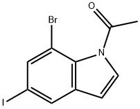 1-ACETYL-7-BROMO-5-IODOINDOLE Structure