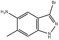 3-溴-6-甲基-1H-吲唑-5-胺, 1000343-43-0, 结构式