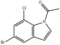 1-(5-溴-7-氯-1H-吲哚-1-基)乙酮,1000343-44-1,结构式