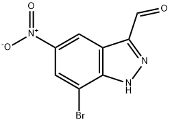 7-BROMO-5-NITRO-3-(1H)INDAZOLE CARBOXALDEHYDE Structure