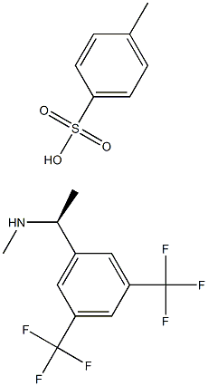 N-甲基-S-Α—甲基-〔3,5-二(三氟甲基)〕苄胺·对甲基苯磺酸盐, 1000614-08-3, 结构式