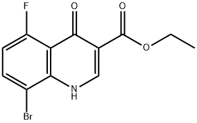 8-BroMo-5-fluoro-4-oxo-1,4-dihydro-quinoline-3-carboxylic acid ethyl ester Structure