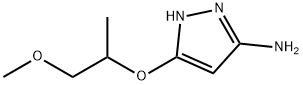 5-((1-メトキシプロパン-2-イル)オキシ)-1H-ピラゾール-3-アミン 化学構造式