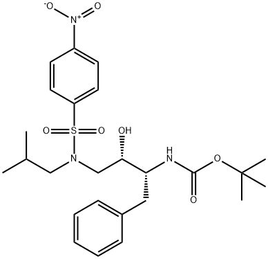 N-[(1R,2S)-2-羟基-3-[(2-甲基丙基)[(4-硝基苯基)磺酰基]氨基]-1-(苯基甲基)丙基]氨基甲酸叔丁酯,1005324-46-8,结构式