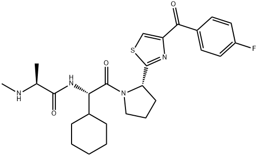 (S)-N-[(S)-1-シクロヘキシル-2-[(2S)-2-[4-(4-フルオロベンゾイル)-2-チアゾリル]-1-ピロリジニル]-2-オキソエチル]-2-(メチルアミノ)プロパンアミド