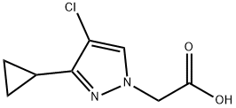 (4-クロロ-3-シクロプロピル-1H-ピラゾール-1-イル)酢酸 化学構造式
