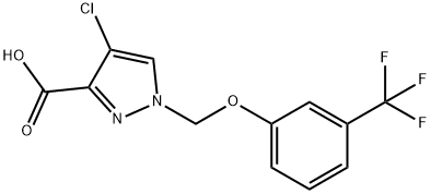 4-Chloro-1-((3-(trifluoroMethyl)phenoxy)Methyl)-1H-pyrazole-3-carboxylic acid Struktur