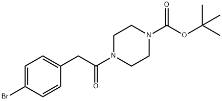 叔-丁基 4-(2-(4-溴苯基)乙酰基)哌嗪-1-羧酸酯 结构式