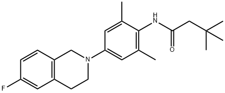 N-[4-(6-Fluoro-3,4-dihydro-2(1H)-isoquinolinyl)-2,6-dimethylphenyl]-3,3-dimethylbutanamide Structure