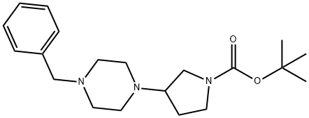 3-[4-(PhenylMethyl)-1-piperazinyl]-1-pyrrolidinecarboxylic Acid 1,1-DiMethylethyl Ester Struktur