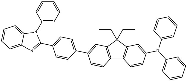 EFIN , 9,9-diMethyl-N,N-diphenyl-7-(4-(1-phenyl-1H-benzo[d]iMi Struktur