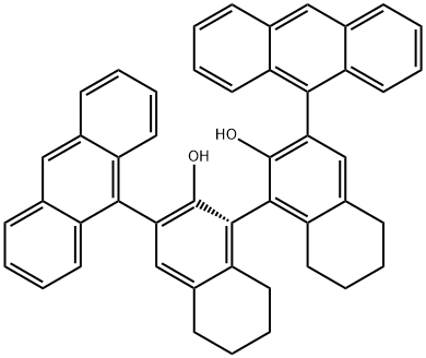 R-3,3'-di-9-anthracenyl-5,5',6,6',7,7',8,8'-octahydro-[1,1'-Binaphthalene]-2,2'-diol Structure