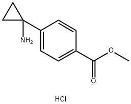 Benzoic acid, 4-(1-aminocyclopropyl)-, methyl ester, hydrochloride (1:1) Struktur