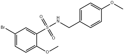 5-broMo-2-Methoxy-N-(4-Methoxybenzyl)benzenesulfonaMide Struktur