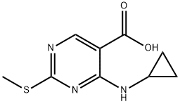 4-(环丙基氨基)-2-甲硫基嘧啶-5-甲酸 结构式