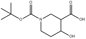 1-(叔丁氧基羰基)-4-羟基哌啶-3-甲酸, 1015939-24-8, 结构式