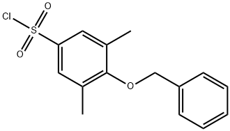 4-(benzyloxy)-3,5-dimethylbenzene-1-sulfonyl chloride Struktur
