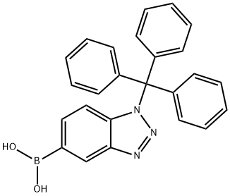 (1-trityl-1H-1,2,3-benzotriazol-5-yl)boronic acid 化学構造式