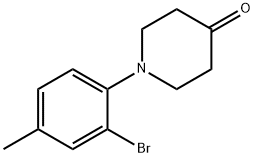 1-(2-bromo-4-methylphenyl)piperidin-4-one Structure