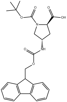 (4S)-1-Boc-4-(FMoc-aMino)-D-proline Structure