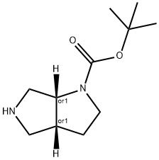 1-BOC-(3AS,6AS)-オクタヒドロピロロ[3,4-B]ピロール 化学構造式