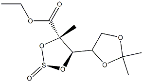 (4S,5R)-ethyl 5-((R)-2,2-diMethyl-1,3-dioxolan-4-yl)-4-Methyl-1,3,2-dioxathiolane-4-carboxylate 2-oxide 结构式