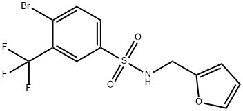 4-ブロモ-N-(フラン-2-イルメチル)-3-(トリフルオロメチル)ベンゼンスルホンアミド 化学構造式