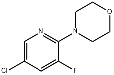 4-(5-クロロ-3-フルオロ-2-ピリジニル)モルホリン 化学構造式