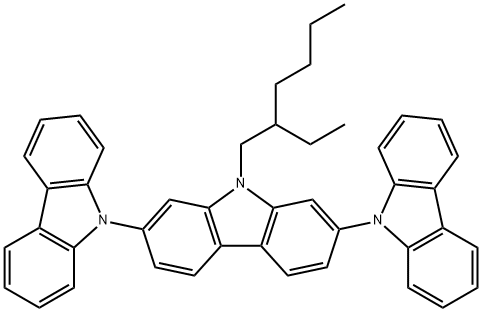 TCz1 , 3,6-bis(carbazol-9-yl)-9-(2-ethyl-hexyl)-9H-carbazole Struktur