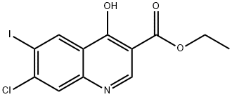 7-Chloro-4-hydroxy-6-iodo-quinoline-3-carboxylic acid ethyl ester Struktur