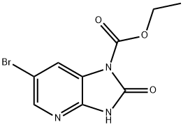 6-溴-2-氧代-2,3-二氢-1H-咪唑并[4,5-B]吡啶-1-羧酸乙酯 结构式