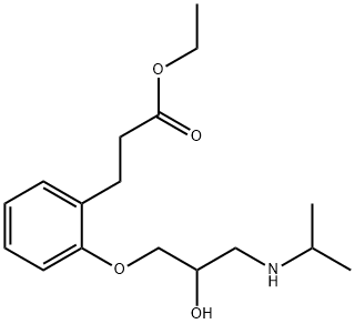 2-[2-羟基-3-[异丙基氨基]丙氧基]苯丙酸乙酯, 102203-23-6, 结构式