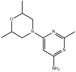 6-(2,6-二甲基吗啉)-2-甲基嘧啶-4-胺 结构式