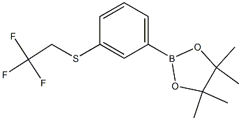 3-(2,2,2-三氟乙基)硫基苯硼酸频哪醇酯 结构式