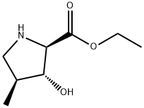 (2R,3R)-ethyl 3-hydroxypyrrolidine-2-carboxylate 化学構造式
