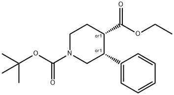 Ethyl cis-N-Boc-3-phenylpiperidine-4-carboxylate Struktur