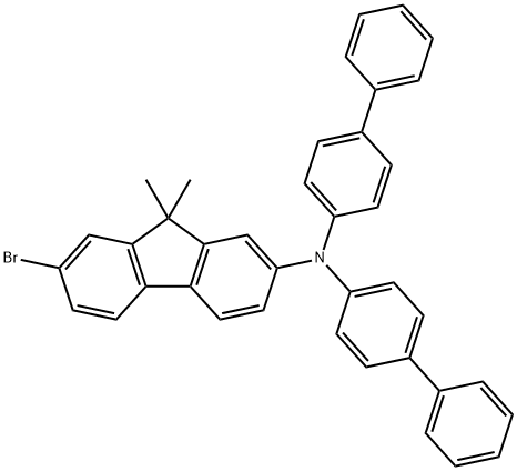 N,N-di([1,1'-biphenyl]-4-yl)-7-broMo-9,9-diMethyl-9H-fluoren-2-aMine Struktur