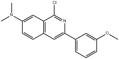 1-氯-3-(3-甲氧基苯基)-N,N-二甲基异喹啉-7-胺,1029009-59-3,结构式