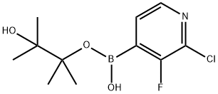 2-氯-3-氟吡啶-4-硼酸频呢醇酯, 1029654-43-0, 结构式