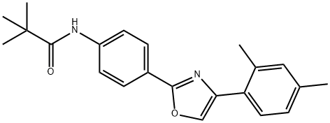 N-(4-(4-(2,4-diMethylphenyl)oxazol-2-yl)phenyl)pivalaMide Structure