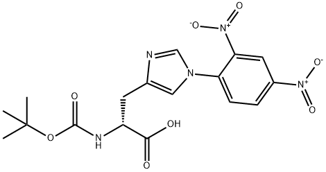 N-[叔丁氧羰基]-1-(2,4-二硝基苯基)-D-组氨酸 结构式